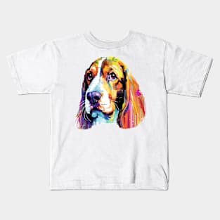 Basset Hound Dog Pet World Animal Lover Furry Friend Abstract Kids T-Shirt